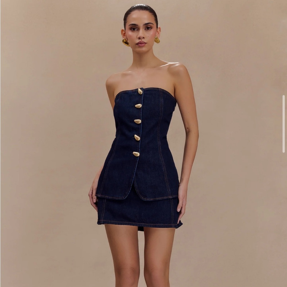 Meshki Rosalyn Mini Denim Skort